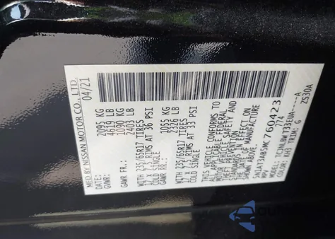 2021 Nissan Rogue S Intelligent Awd из США, поврежденный, VIN 5N1AT3AB5MC760423